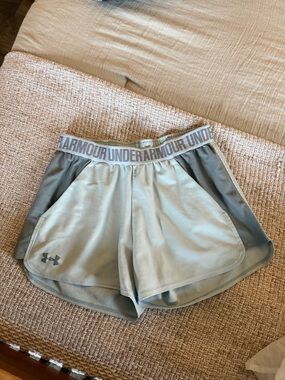 Under Armour Women's Light Gray/blue Performance Shorts
